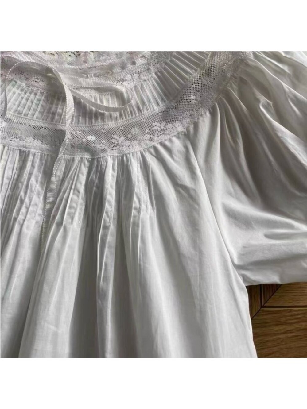 Doen Daphne lace-trimmed pintucked organic cotton-voile mini dress, M - Picture 8 of 11